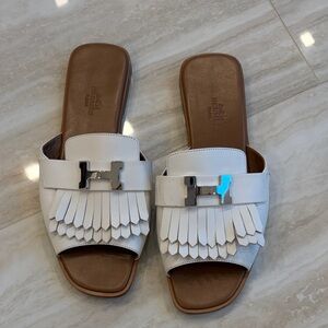 Elegant White Slide Sandals